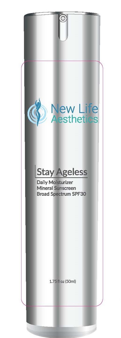 Wnew Life Aesthetics  Stay Ageless Daily Moisturizer Mineral Sunscreen Broad Spectrum Spf 30  1.75 Fl. Oz. (50ml) (New Life 2750 3)